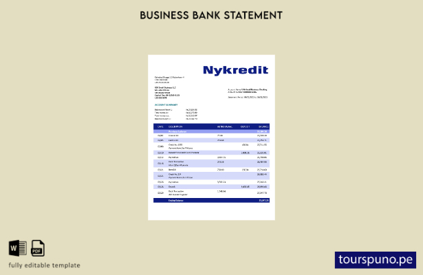 listo para imprimir Plantilla de declaración de organización de Nykredit Bank en